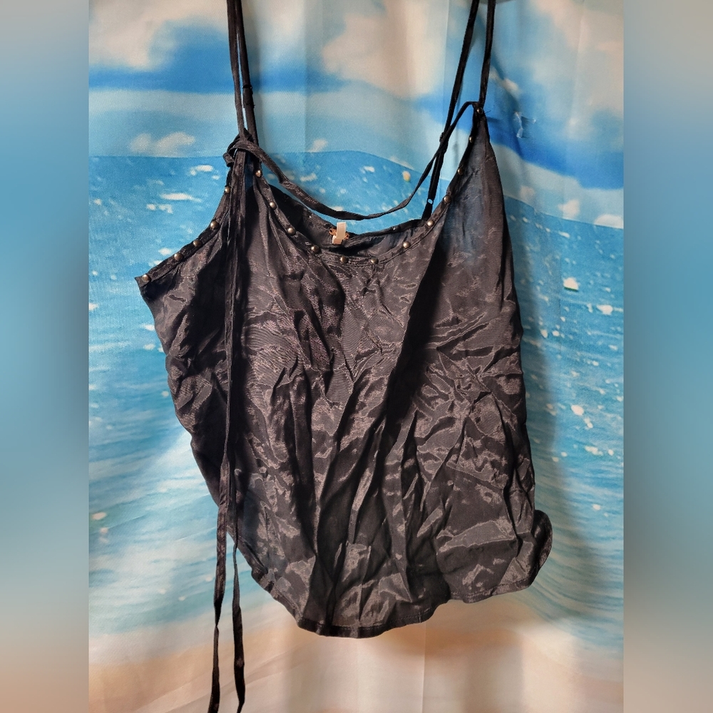 FREE People NWOT Black Studded Collar Cami Size Small